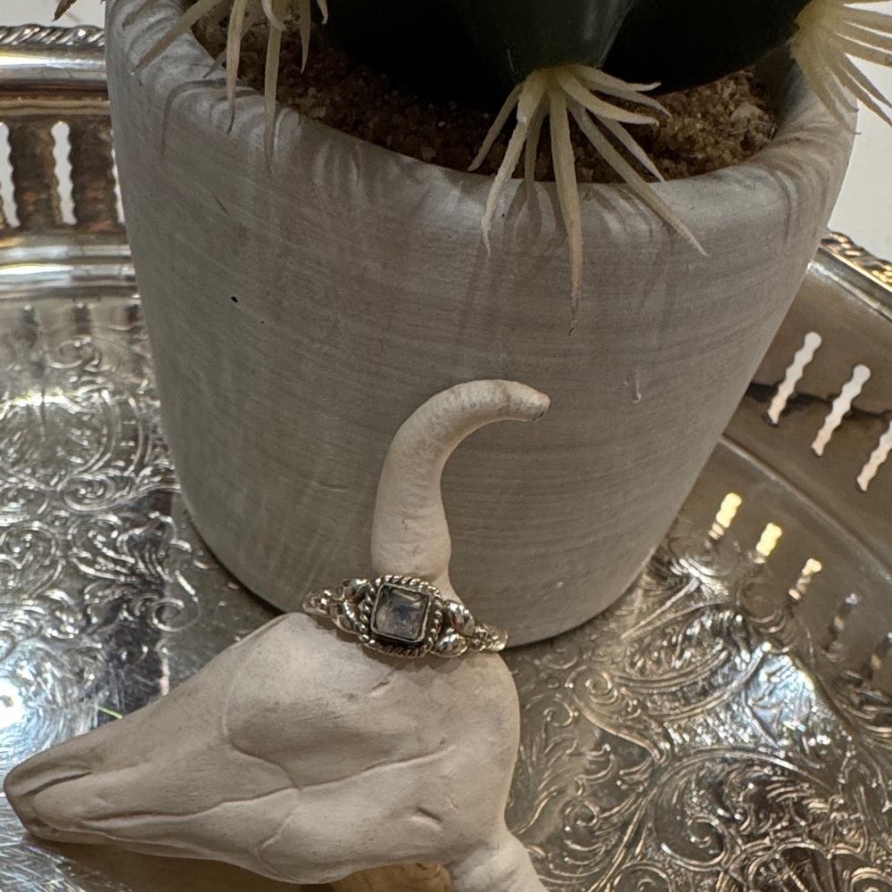 Elegant Silver and Moonstone Ring with Gemstone